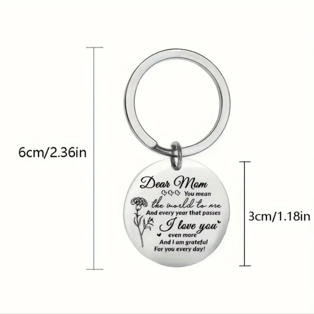 Personalized “Dear Mom” Bag Charm & Keychain 💖🌸✨ — “Grateful Love” - Picture 4 of 5